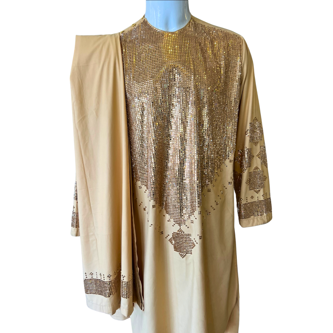 Modern Handmade Afghan GROOM Gold Mirrored Yakhan - PERHAN TUMBAN