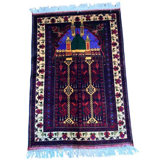 Hand Knotted Luxurious Muslim Prayer Mat - Jainamaz Prayer Rug