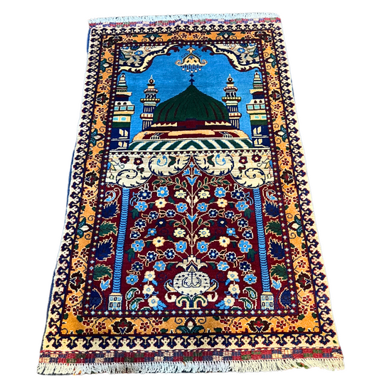 Hand Knotted Luxurious Muslim Prayer Mat - Jainamaz Prayer Rug