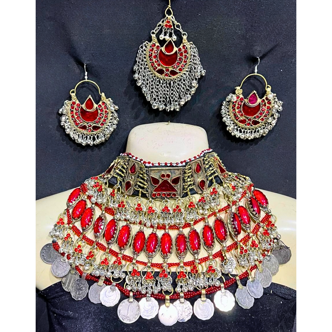 Traditional Afghan Vintage Red Bridal Full Set