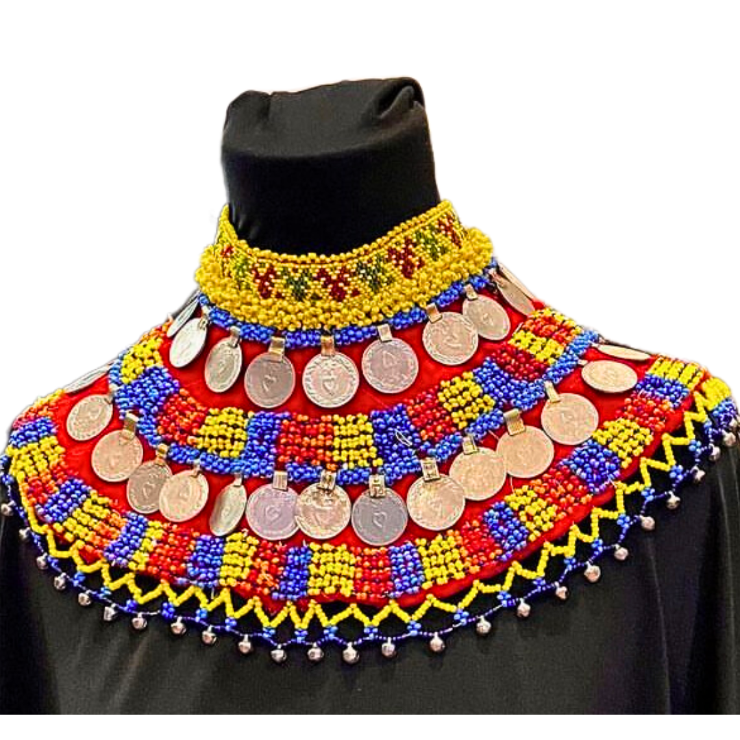 Traditional Afghan Women Vintage Hand Beaded Necklace