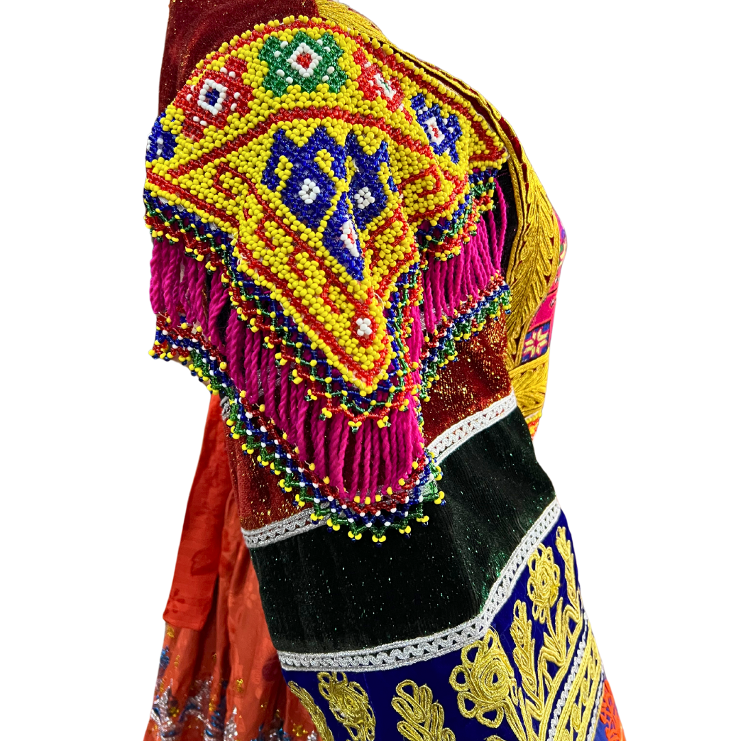 Traditional Afghan Short Orange Women Dress