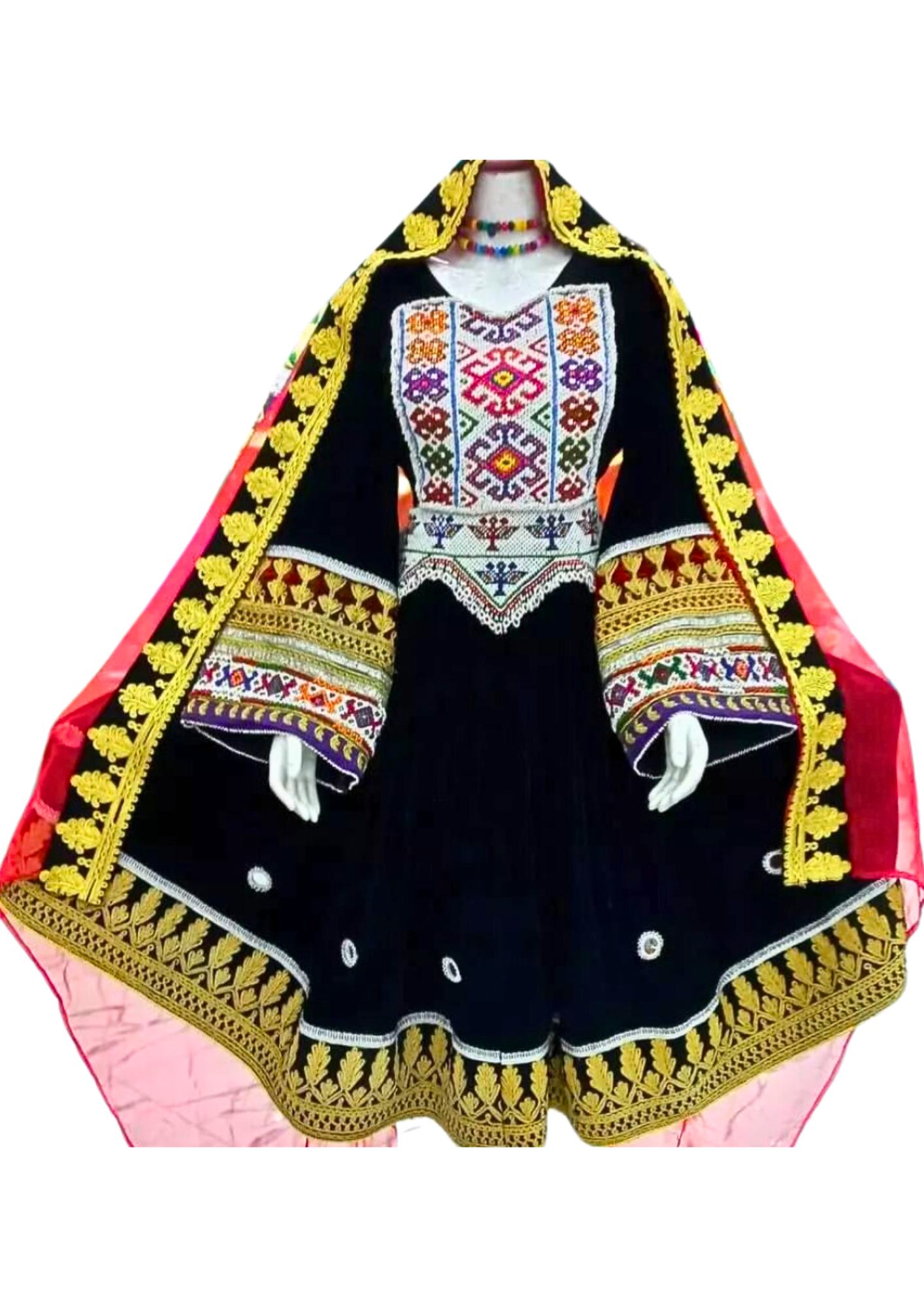 Traditional Afghan Bridal Women Long Black Kochi Dress