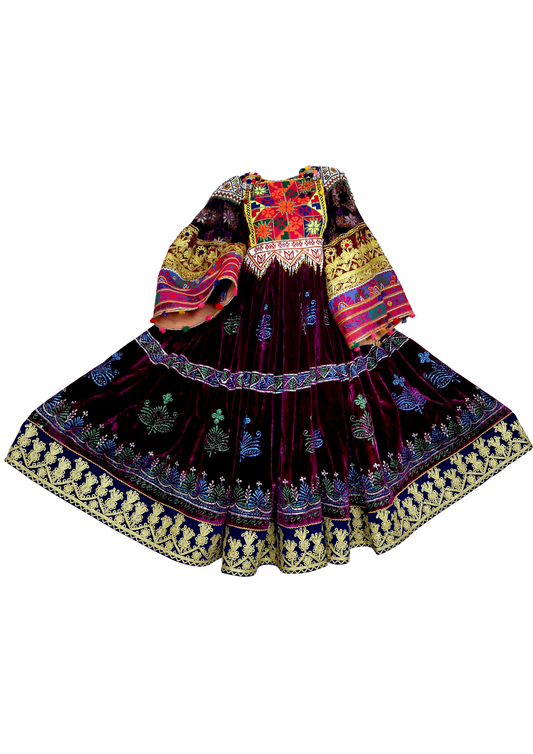 Traditional Afghan Long Bridal Handmade Kochi Dress