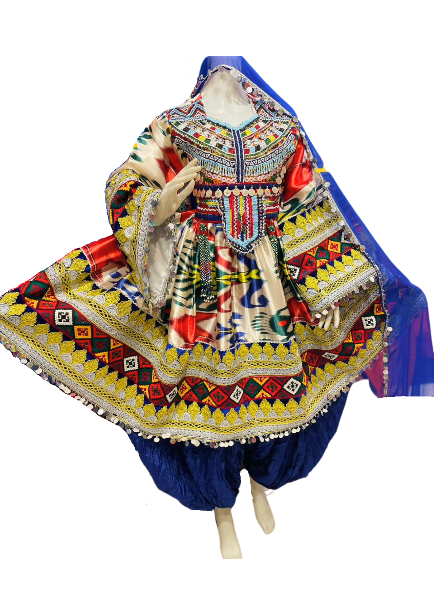 Traditional Afghan Women Short Bridal Kochi Dress