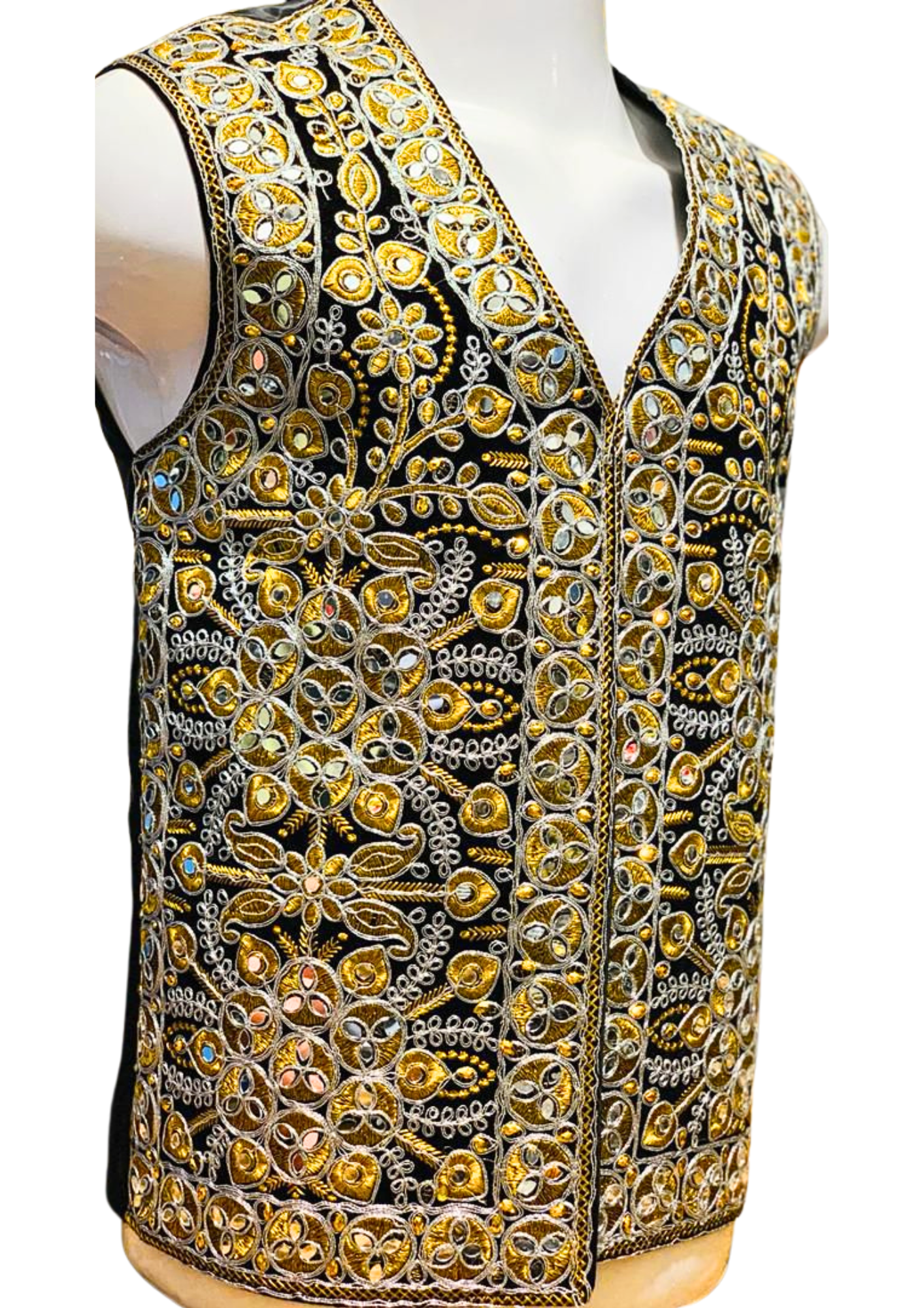 Traditional Afghan Groom Gold Waist Coat