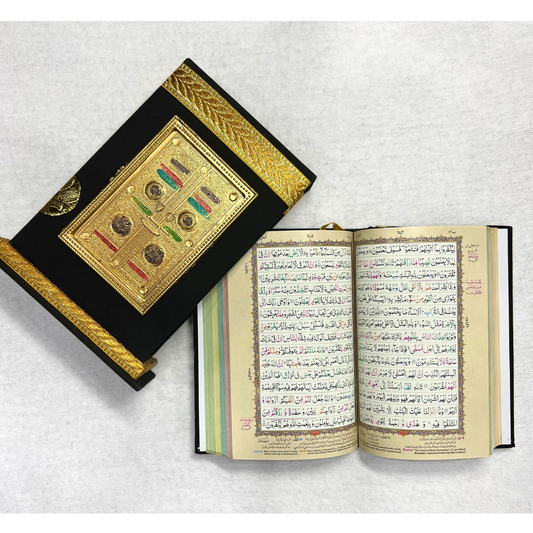 Black and Gold Quran with a Kaaba  Cover