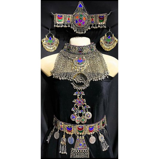 Traditional Afghan Vintage Colourful Bridal Full Set with a Belt