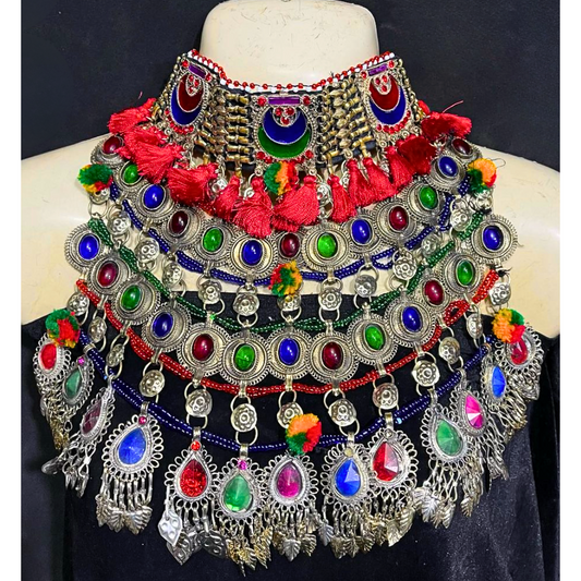 Traditional Afghan Vintage Colourful Bridal Necklace