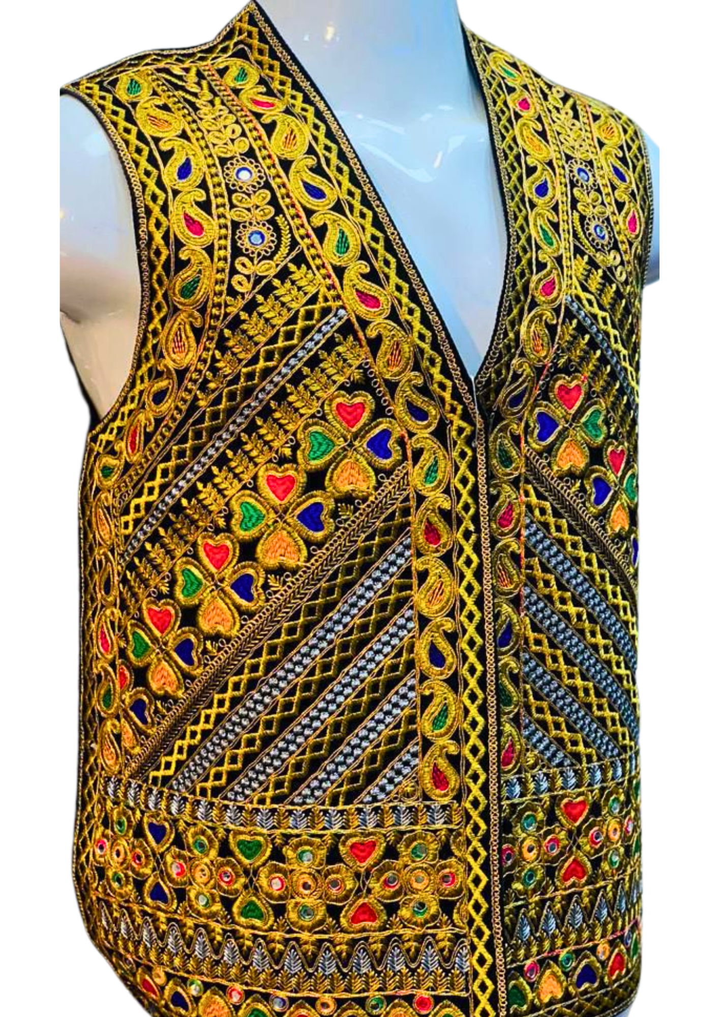 Traditional Afghan Groom Gold Waist Coat