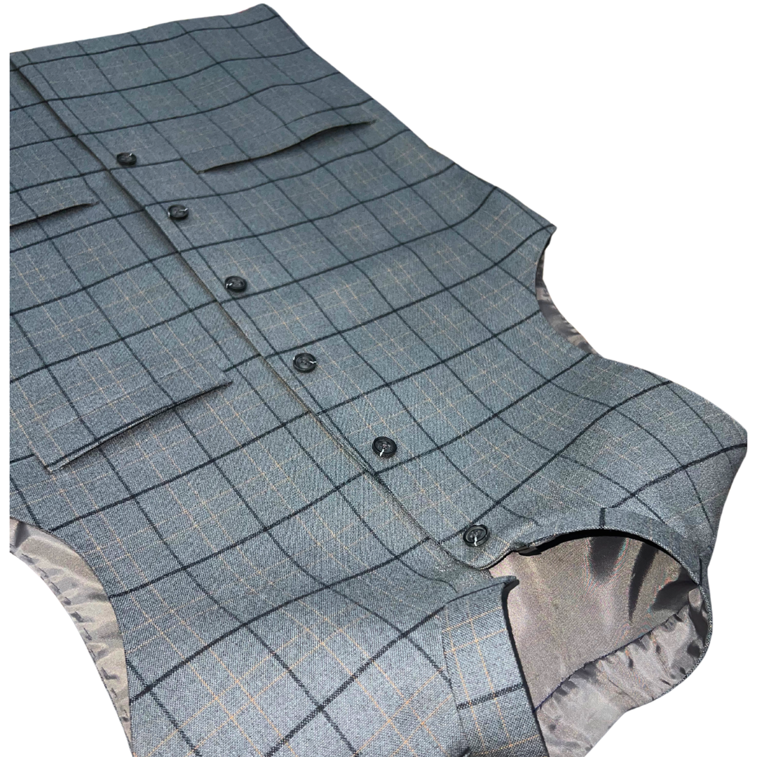 Traditional Afghan Men GREY Modern Waskat - Grey Waistcoat