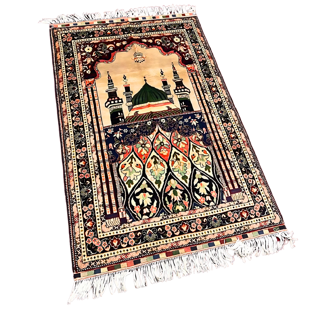 Hand knotted Luxurious Muslim Prayer Rug - Jainamaz