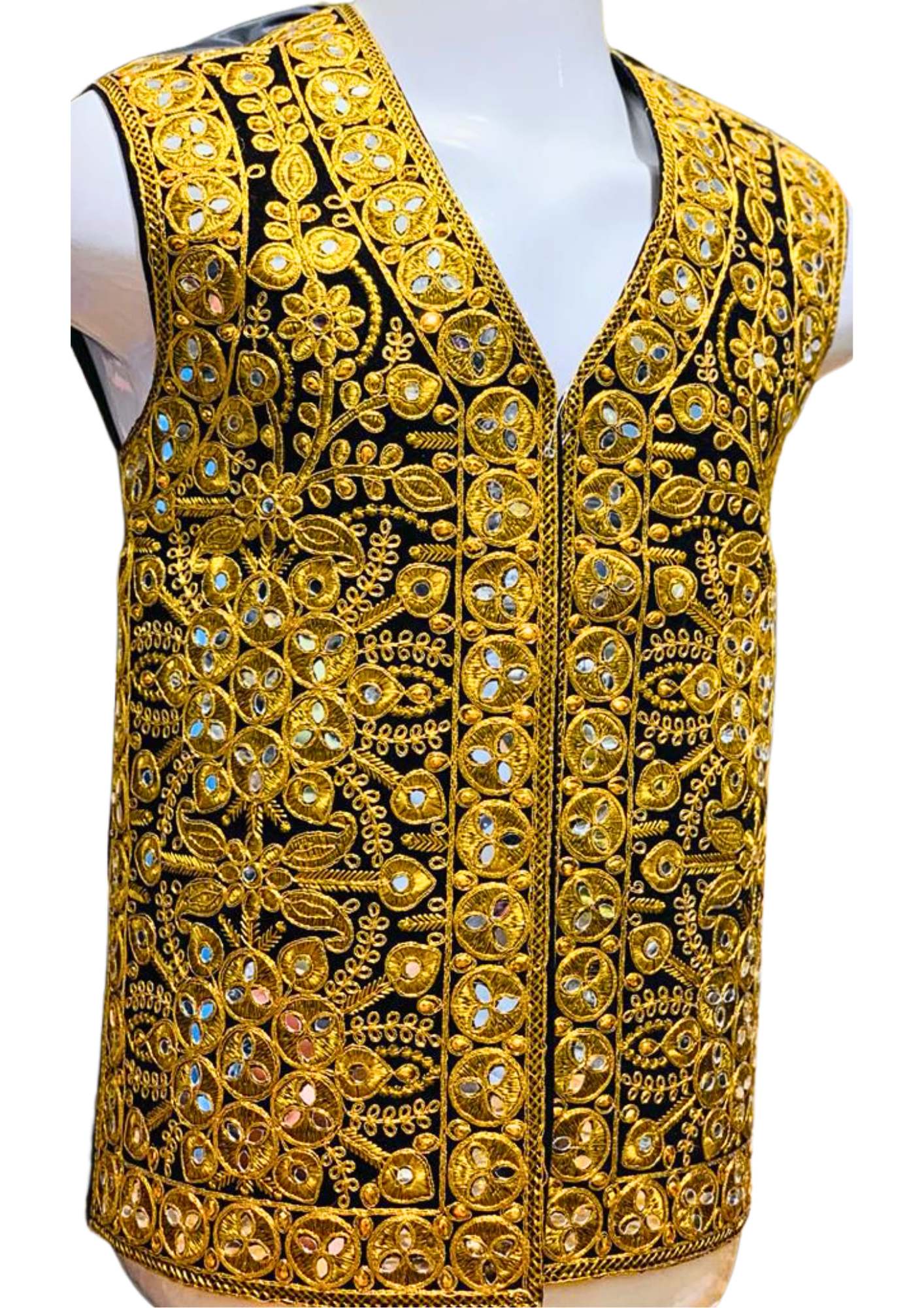 Traditional Afghan Groom Gold Waist Coat