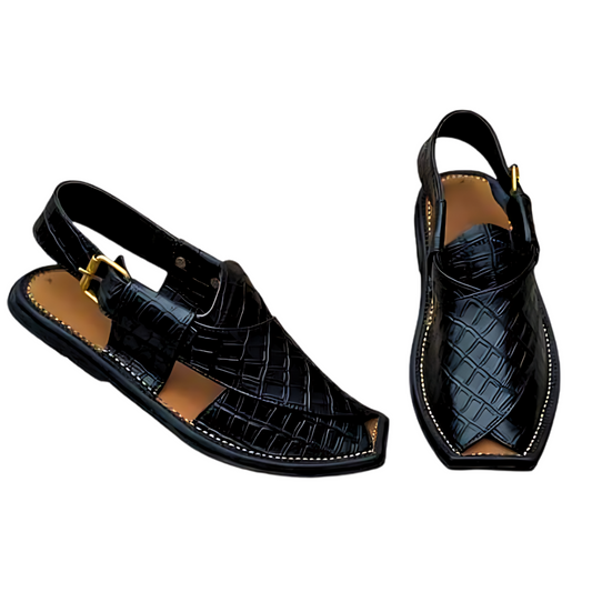 Afghan Men Black Sandal Shoes