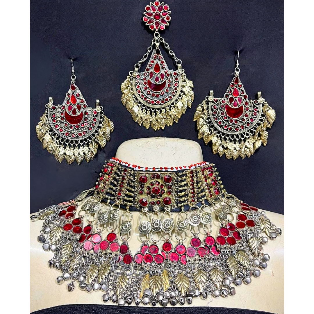 Traditional Afghan Vintage Pink Bridal Full Set