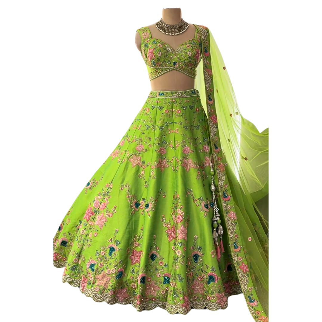 Traditional Indian Bridal Green Lehenga