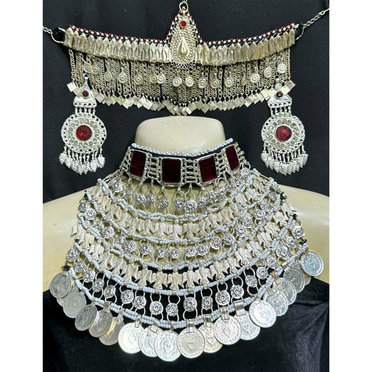 Traditional Afghan Vintage Silver Hazara Bridal Full Set