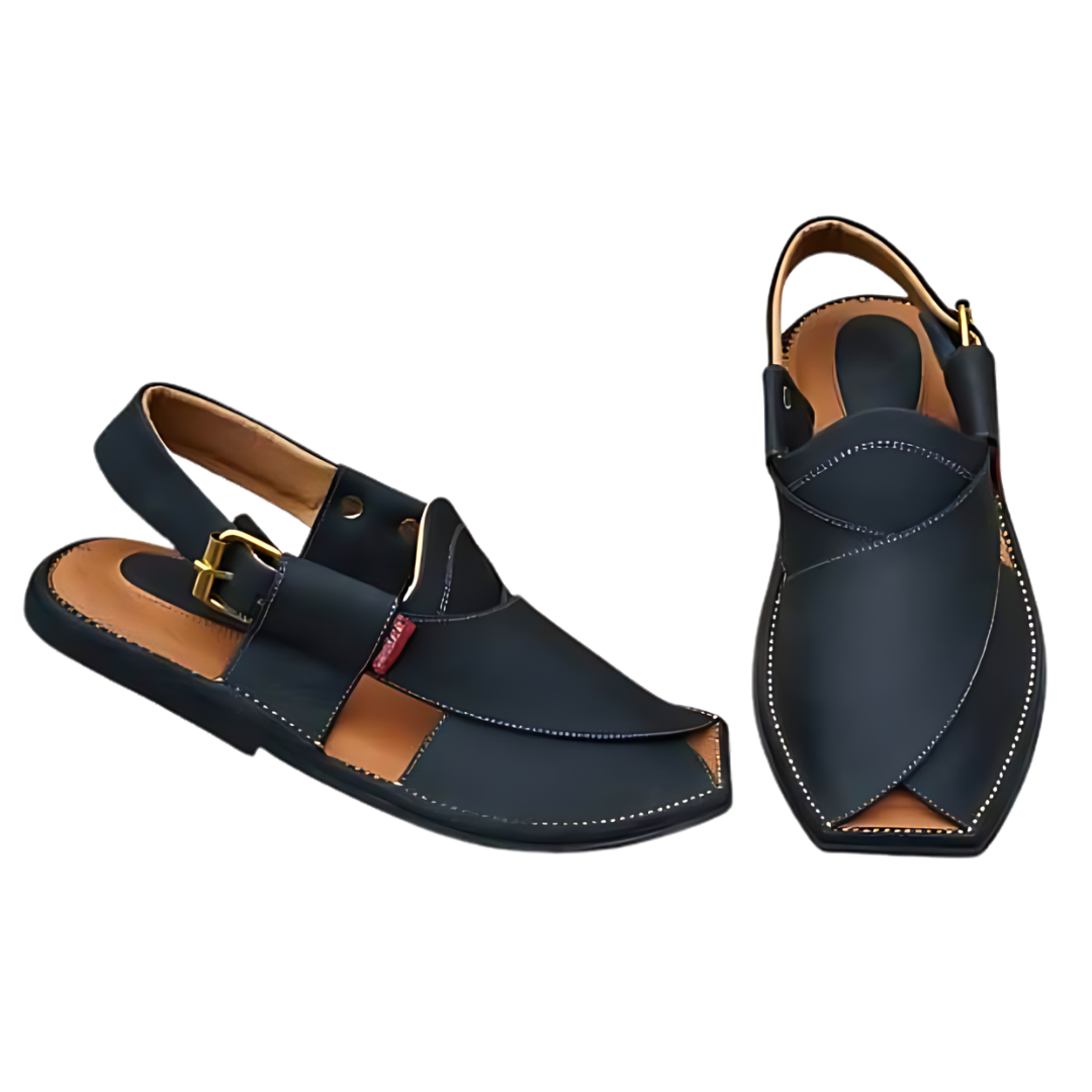 Afghan Men Black Sandal Shoes