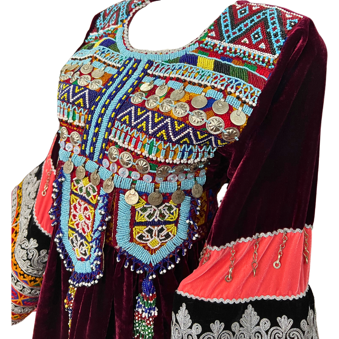 Traditional Afghan Short Red Women Dress