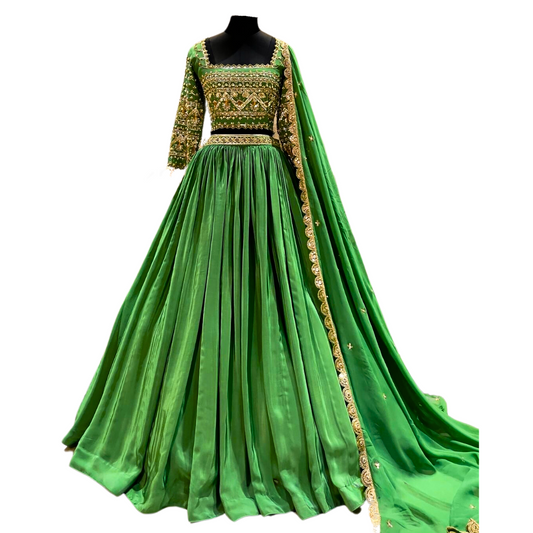 Traditional Indian Bridal Green Lehenga