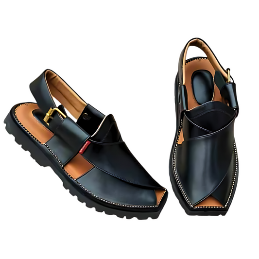 Afghan Men Black Sandal Shoes