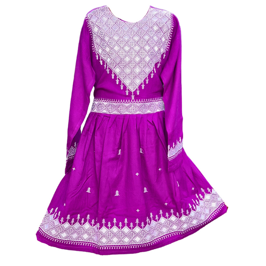 Traditional Afghan Little Girl Purple Dress