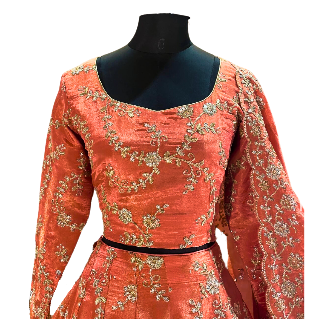 Traditional Indian Bridal Orange Lehenga