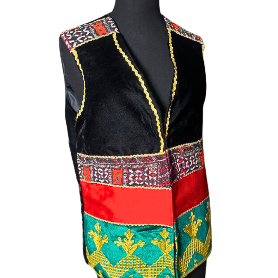 Traditional Afghan Women Bridal Red Kochi Dress with Waskat