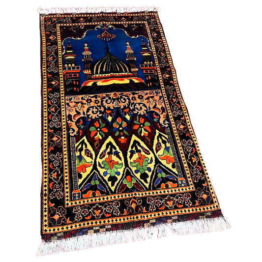 Hand knotted Luxurious Muslim Prayer Mat - Jainamaz