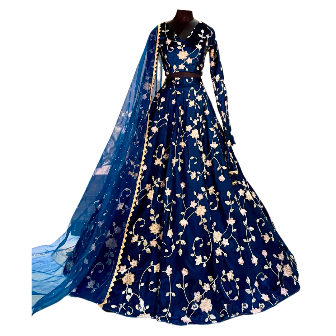 Traditional Indian Bridal Blue Lehenga