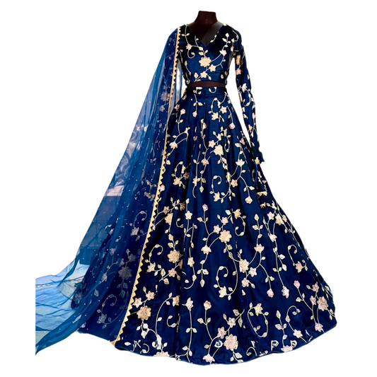 Traditional Indian Bridal Blue Lehenga