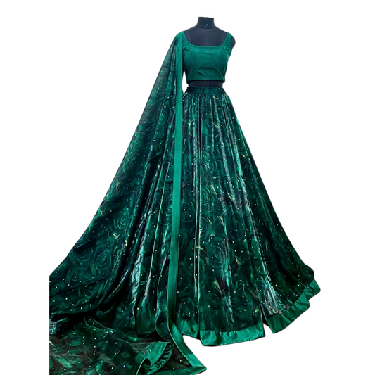 Traditional Indian Bridal Green Lehenga