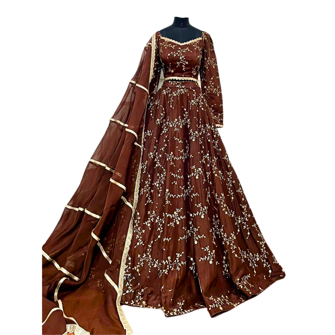 Traditional Indian Bridal Brown Lehenga