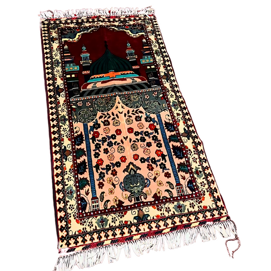 Hand knotted Luxurious Muslim Prayer Rug - Jainamaz