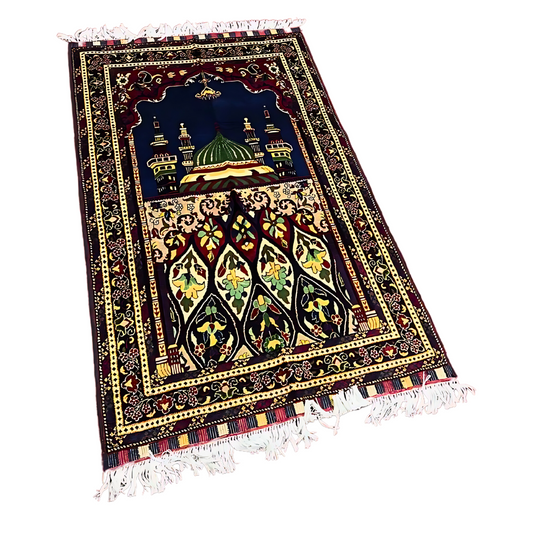 Hand knotted Luxurious Muslim Prayer Mat - Jainamaz