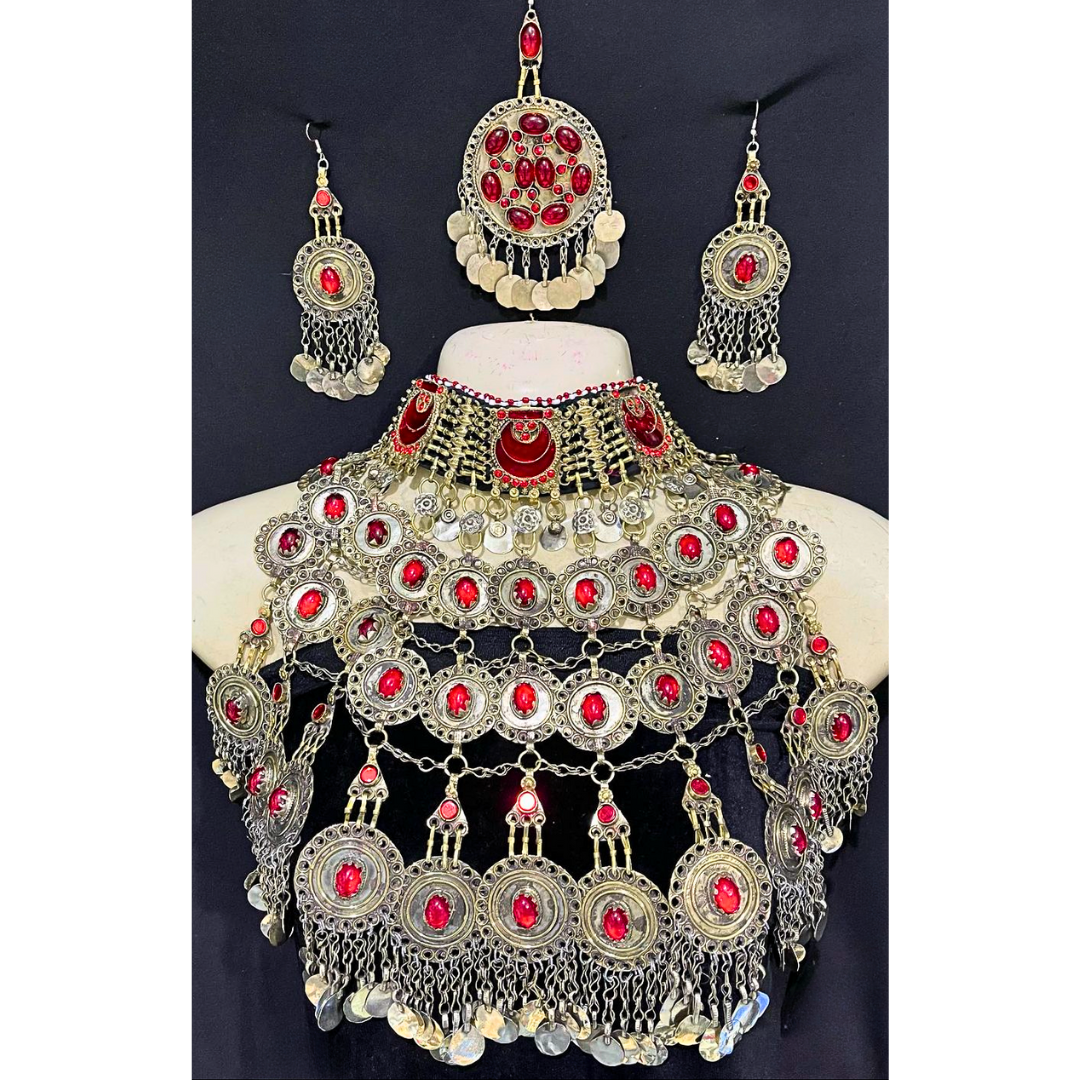 Traditional Afghan Vintage Red Bridal Full Set