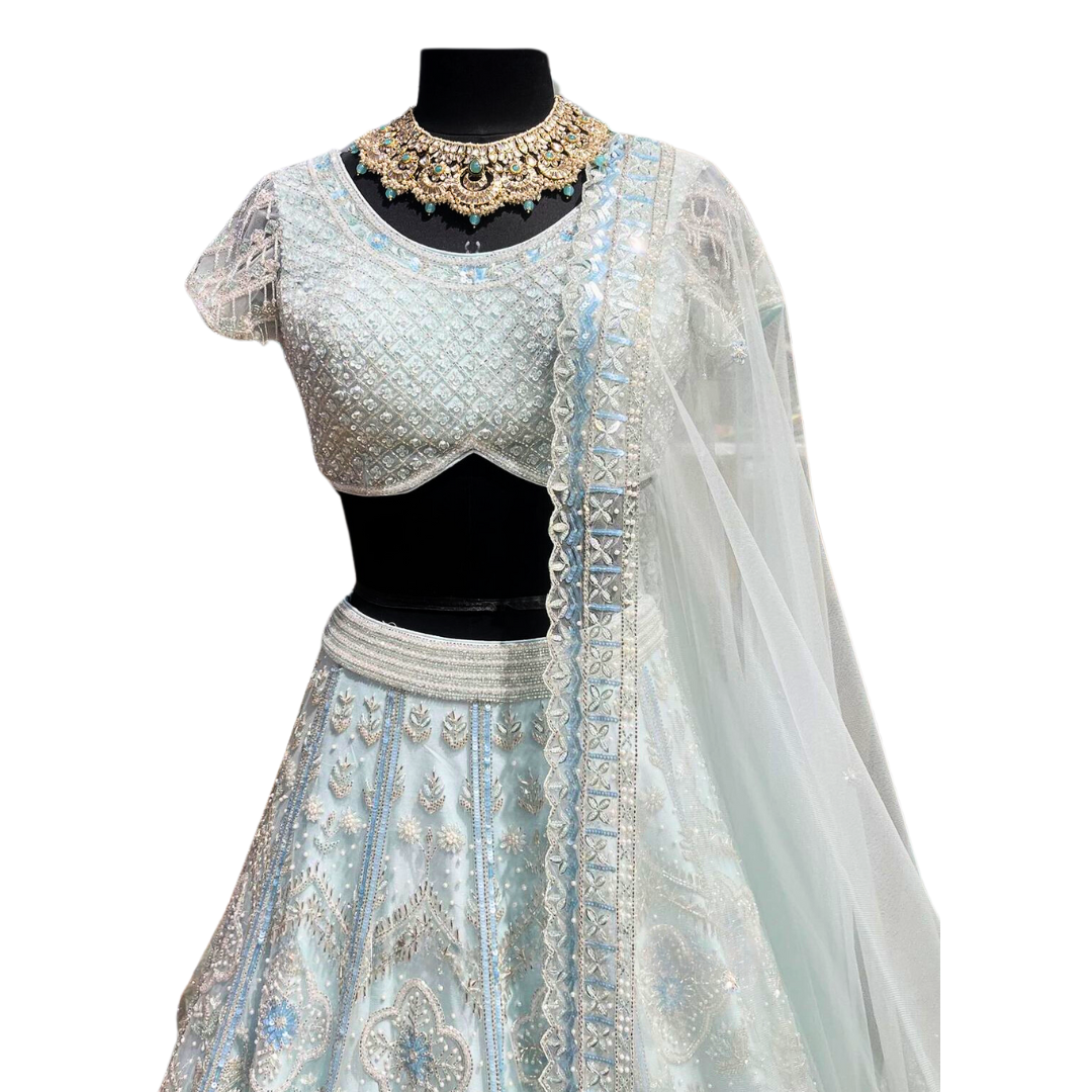 Traditional Indian Bridal Blue Lehenga