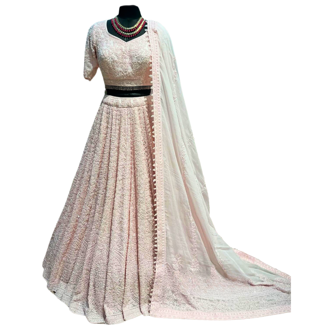 Traditional Indian Bridal Peach Lehenga