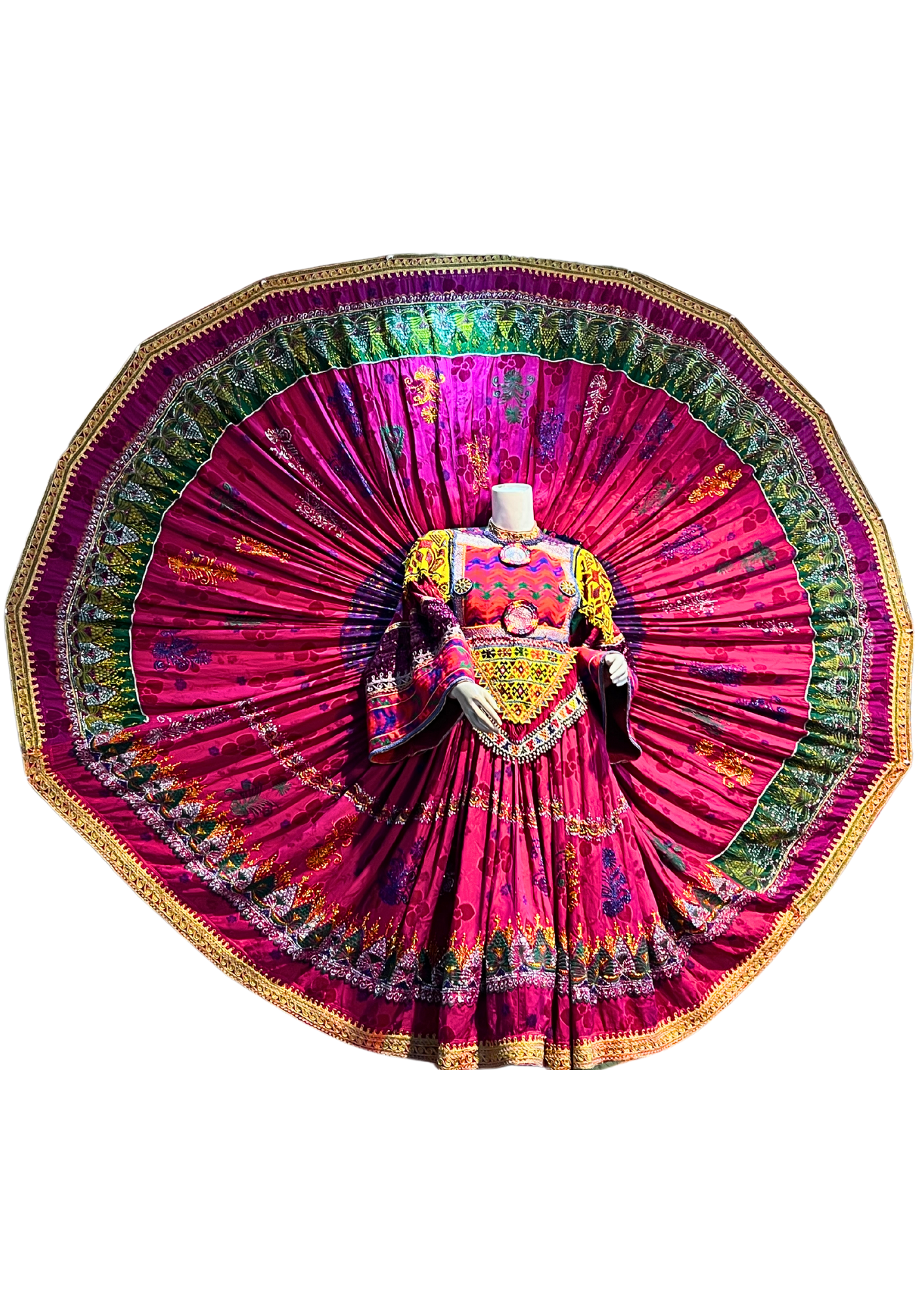 Traditional Afghan Vintage Pink Bridal Kochi Dress