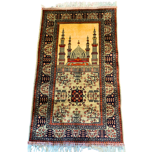 Hand Knotted Luxurious Muslim Prayer Mat - Jainamaz Prayer Rug