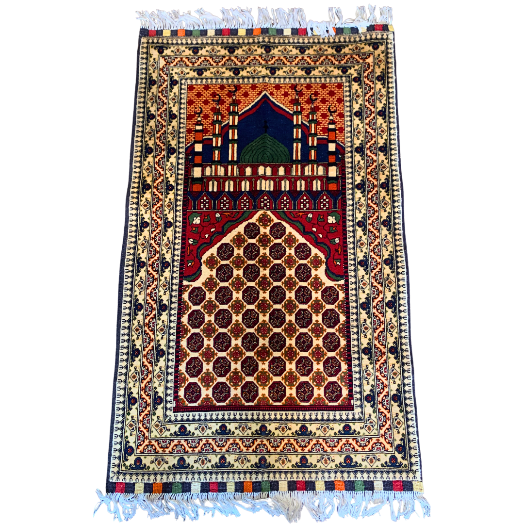 Hand Knotted Luxurious Muslim Prayer Mat - Jainamaz Prayer Rug