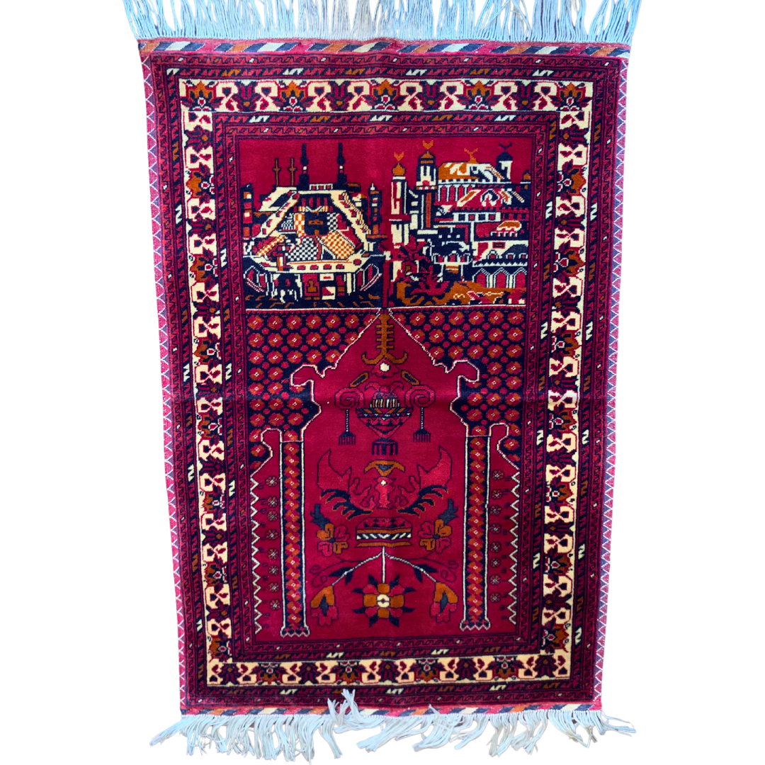 Hand Knotted Luxurious Muslim Prayer Mat - Jainamaz Prayer Rug