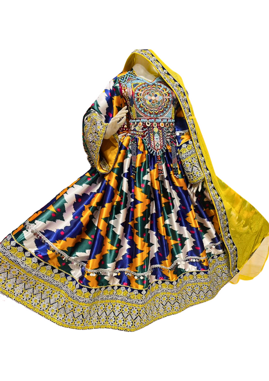 Traditional Afghan Women Long Bridal Kochi Dress