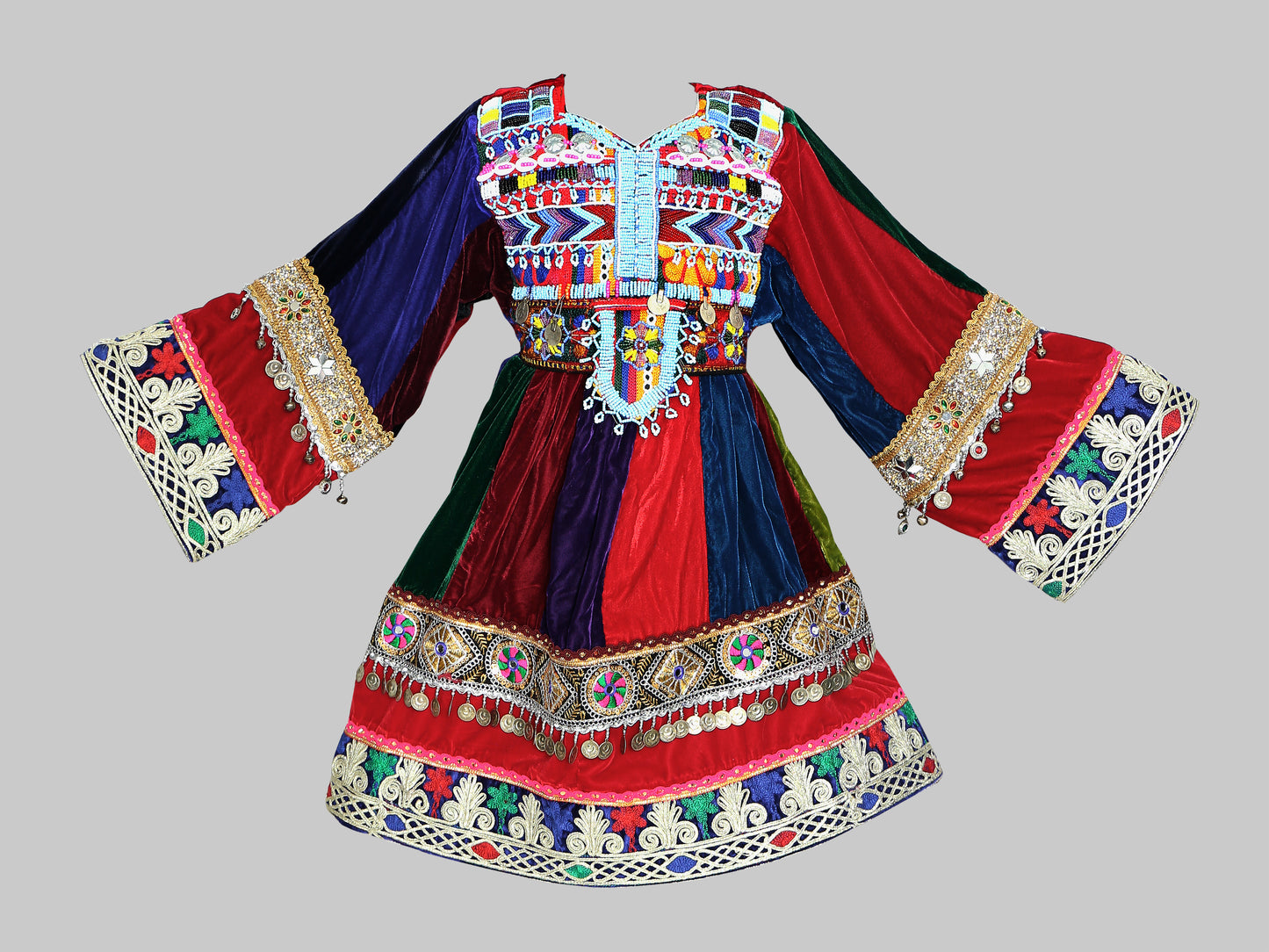 Traditional Afghan Multi Color Little Girl Dress