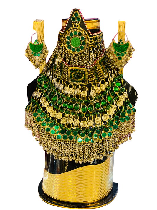 Traditional Afghan Vintage Green Jewellery Set