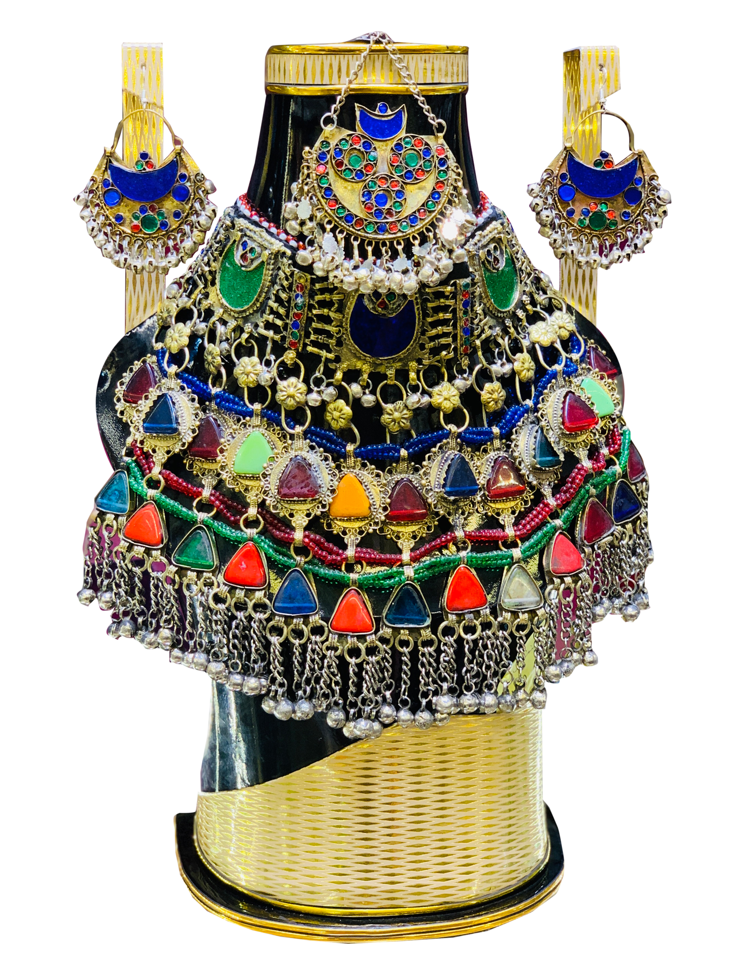 Traditional Vintage Multi Stone Afghan Jewellery Set