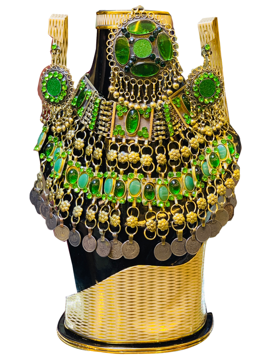 Traditional Afghan Vintage Green Jewellery Set