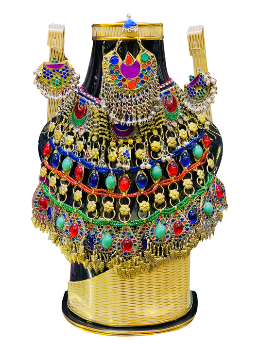 Traditional Vintage Multi Stone Afghan Jewellery Set