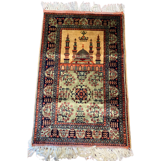 Hand Knotted Luxurious Muslim Prayer Mat - Jainamaz Prayer Rug